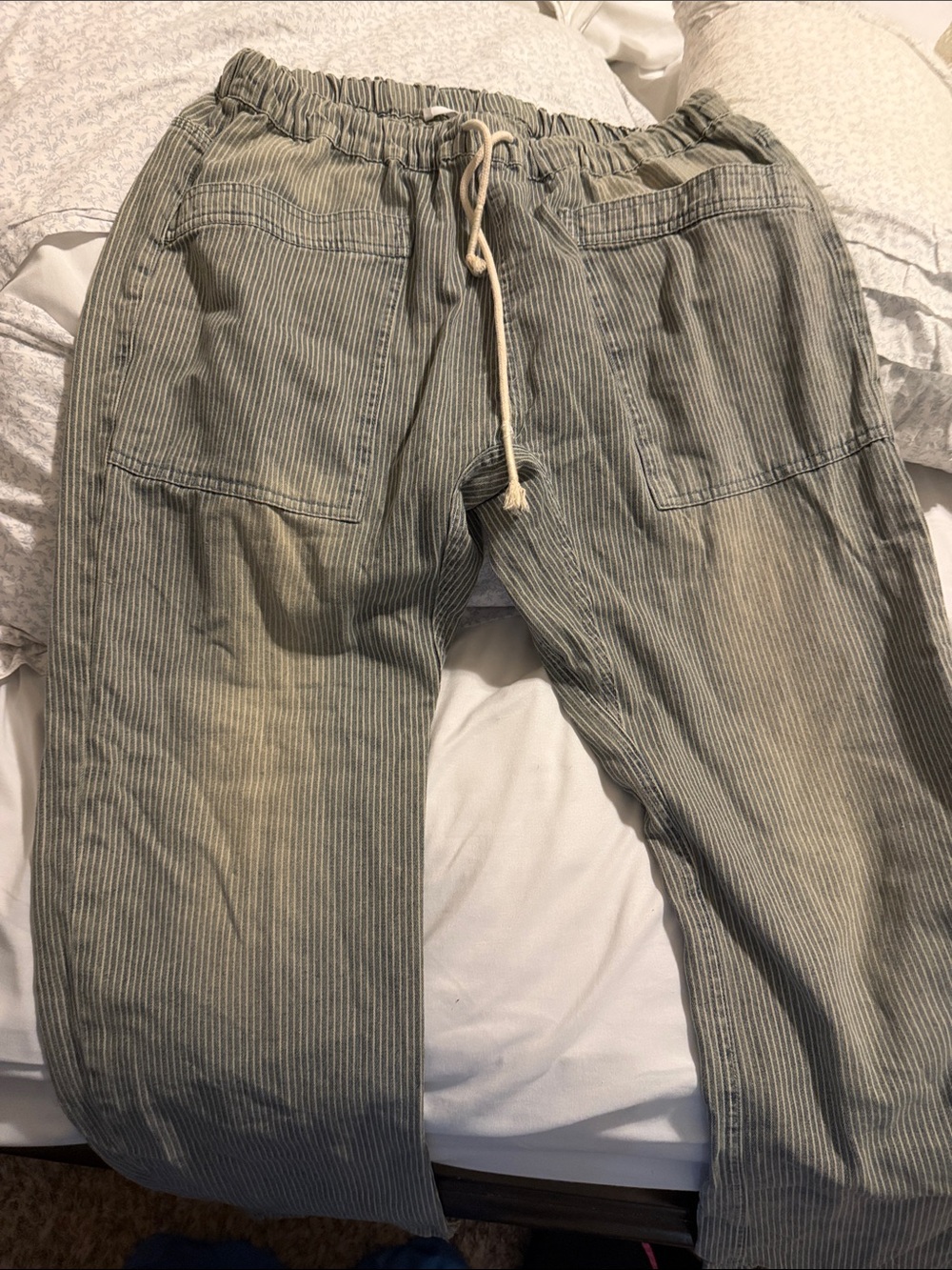 TALULAH Olive Green Corduroy Drawstring Pants